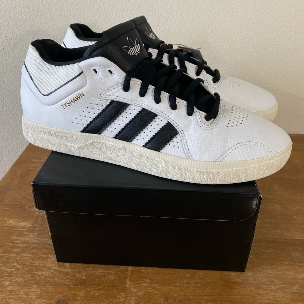 Adidas Tyshawn Jones Skateboarding Shoe White Leather - Size 10